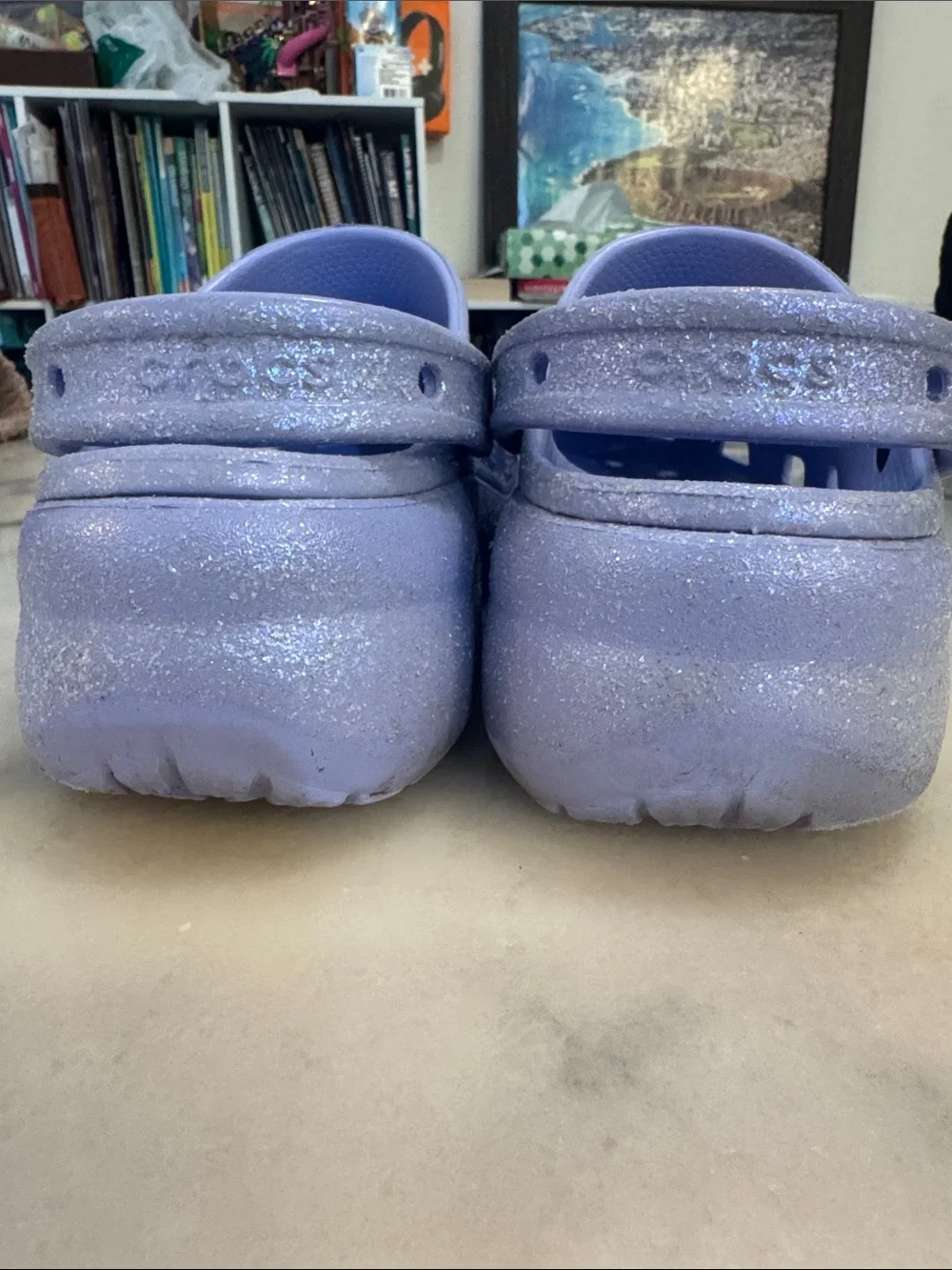 Crocs- lilac/glittery